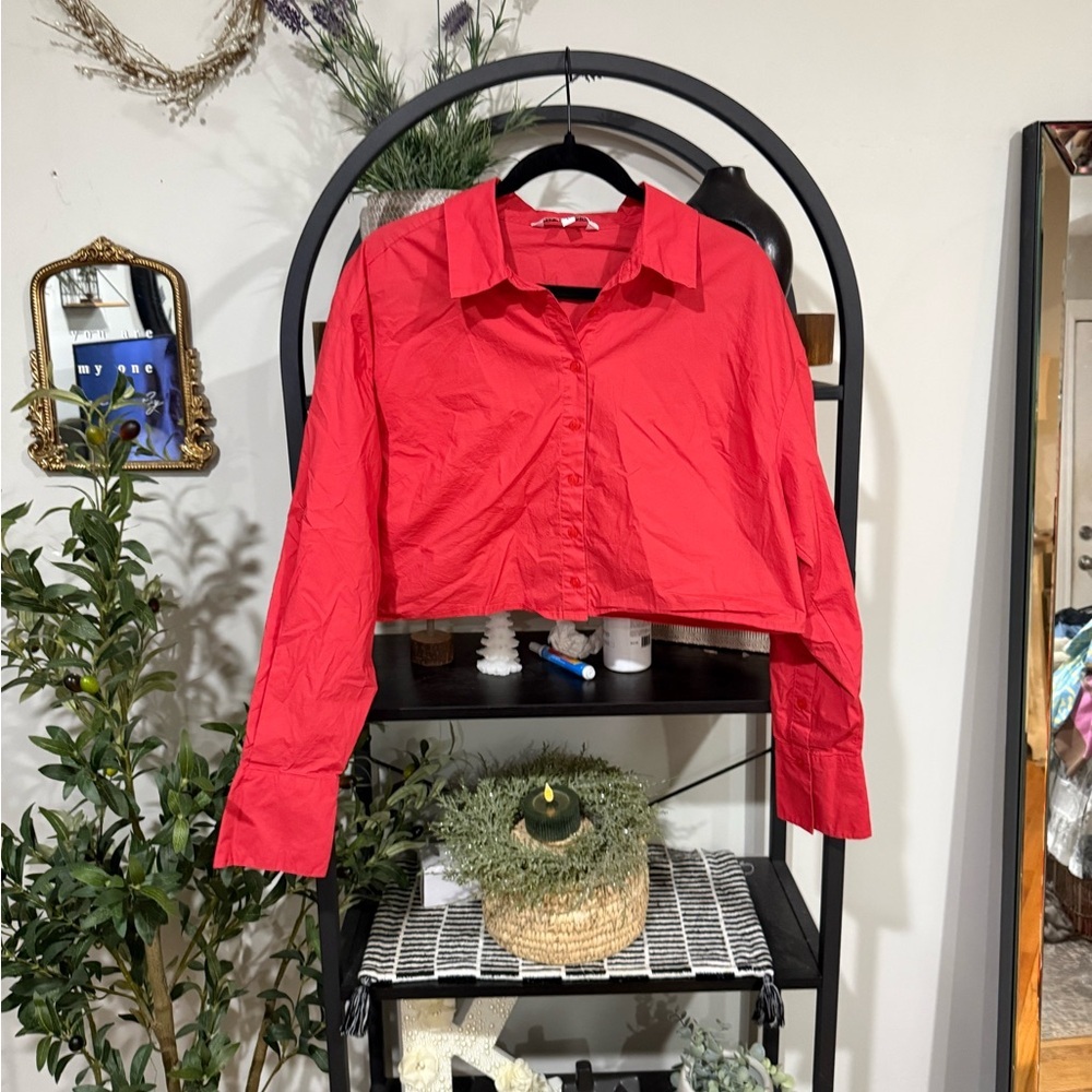❤️ Walter Baker Cropped Button-Down Shirt